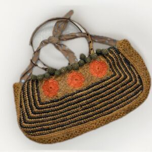 Sans Arcidet Lux Medium Market PomPom Raffia Bag